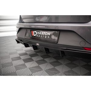 Maxton Design Heckdiffusor Ansatz für Seat Leon FR Sportstourer Mk3 schwarz Hochglanz