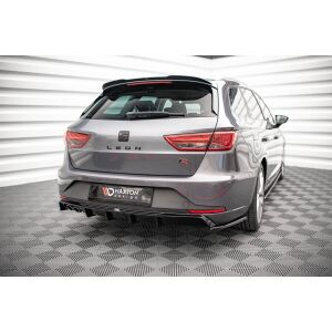 Maxton Design Heckdiffusor Ansatz für Seat Leon FR Sportstourer Mk3 schwarz Hochglanz