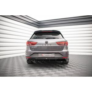 Maxton Design Heckdiffusor Ansatz für Seat Leon FR Sportstourer Mk3 schwarz Hochglanz