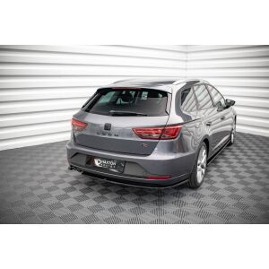 Maxton Design Heck Ansatz Flaps Diffusor V.1 / V1 für Seat Leon FR Sportstourer Mk3 schwarz Hochglanz