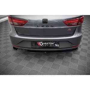 Maxton Design Heck Ansatz Flaps Diffusor V.1 / V1 für Seat Leon FR Sportstourer Mk3 schwarz Hochglanz