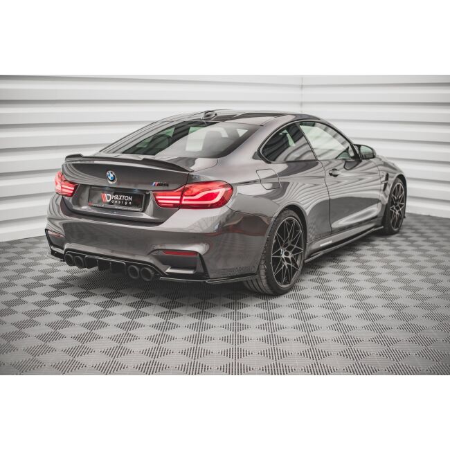 Maxton Design Heck Ansatz Flaps Diffusor V.2 / V2 für BMW M4 F82 schwarz Hochglanz