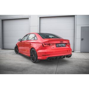 Maxton Design Heckdiffusor Ansatz für Audi S3 Limousine 8V schwarz Hochglanz