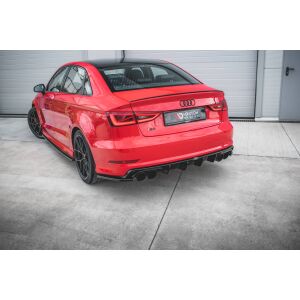 Maxton Design Heck Ansatz Flaps Diffusor für Audi S3 Limousine 8V schwarz Hochglanz