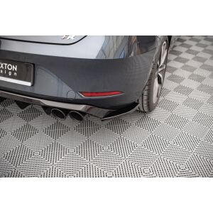 Maxton Design Heck Ansatz Flaps Diffusor für Seat Leon FR Hatchback Mk4 schwarz Hochglanz