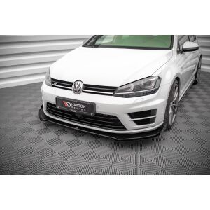 Maxton Design Street Pro Front Ansatz für +Flaps für V.1 / V1 + Flaps Volkswagen Golf R Mk7 schwarz Hochglanz