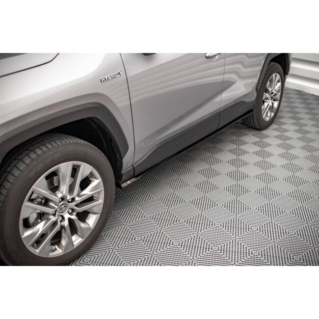 Maxton Design Seitenschweller Ansatz für Toyota RAV4 Mk5 schwarz Hochglanz