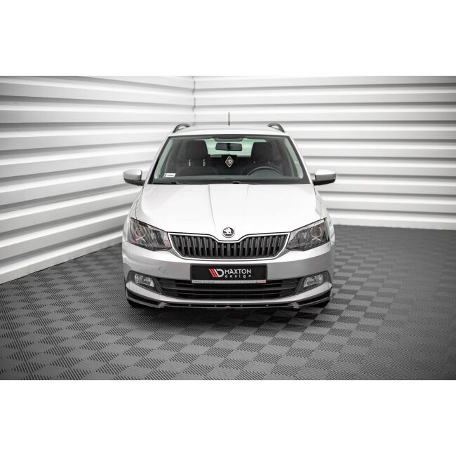 Maxton Design Front Ansatz V.1 / V1 für Skoda Fabia Mk3 schwarz Hochglanz