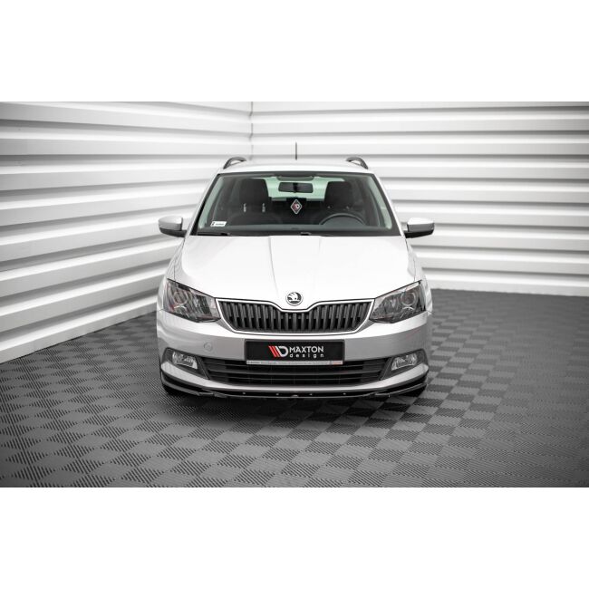 Maxton Design Front Ansatz V.2 / V2 für Skoda Fabia Mk3 schwarz Hochglanz