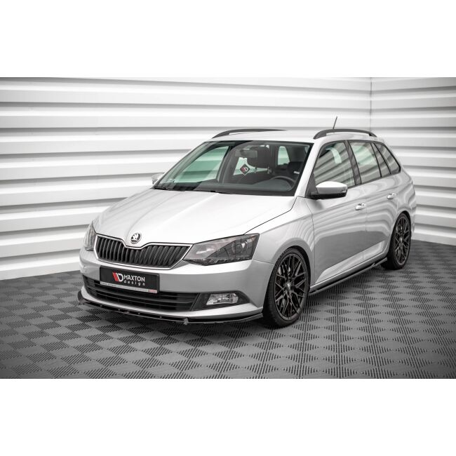 Maxton Design Seitenschweller Ansatz für Skoda Fabia Mk3 schwarz Hochglanz
