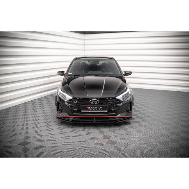 Maxton Design Front Ansatz V.1 / V1 für Hyundai I20 N Mk3 schwarz Hochglanz
