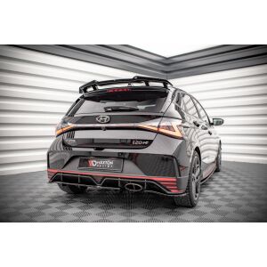 Maxton Design Mittlerer Heckdiffusor Ansatz DTM Look für Hyundai I20 N Mk3 schwarz Hochglanz