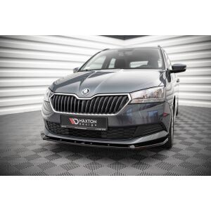 Maxton Design Front Ansatz für Skoda Fabia Mk3 Facelift schwarz Hochglanz