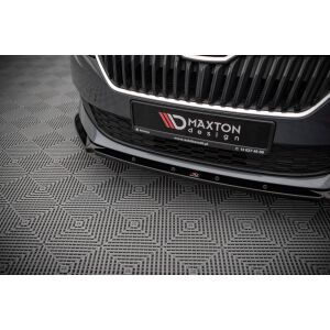 Maxton Design Front Ansatz für Skoda Fabia Mk3 Facelift schwarz Hochglanz