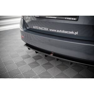 Maxton Design Mittlerer Heckdiffusor Ansatz DTM Look für Skoda Fabia Combi Mk3 Facelift schwarz Hochglanz