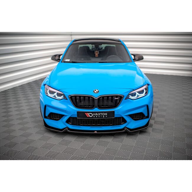 Maxton Design Front Ansatz V.2 / V2 für BMW M2 Competition F87 schwarz Hochglanz