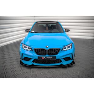 Maxton Design Street Pro Front Ansatz für +Flaps für V.1 / V1 + Flaps BMW M2 Competition F87 schwarz Hochglanz