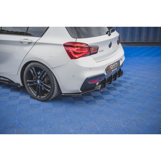 Maxton Design Robuste Racing Heck Ansatz Flaps Diffusor V.2 / V2 für BMW 1er F20 M140i