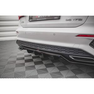 Maxton Design Mittlerer Heckdiffusor Ansatz DTM Look für Audi A3 S-Line Sportback 8Y schwarz Hochglanz