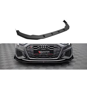 Maxton Design Street Pro Front Ansatz für +Flaps für V.1 / V1 + Flaps Audi S3 / A3 S-Line 8Y schwarz Hochglanz