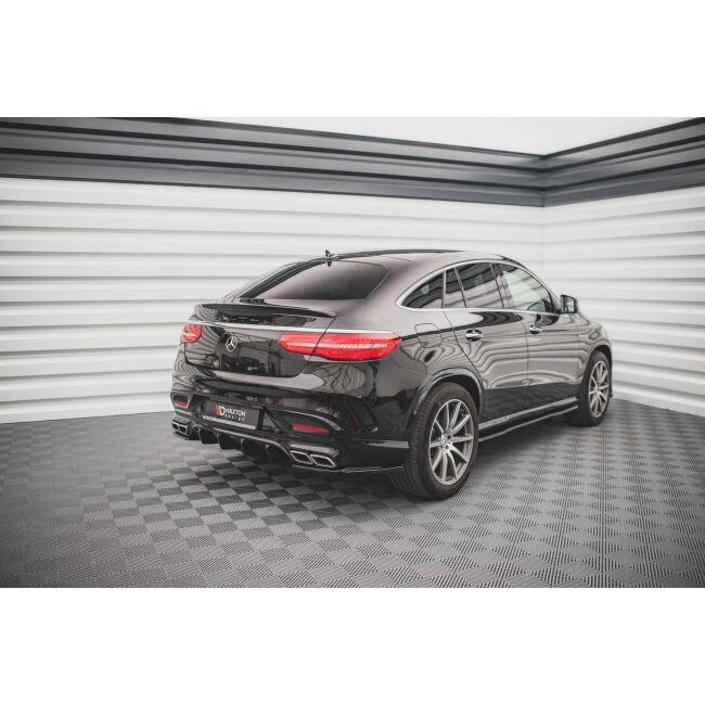 Maxton Design Heck Ansatz Flaps Diffusor V.1 / V1 für Mercedes-Benz GLE Coupe 63 AMG C292 schwarz Hochglanz