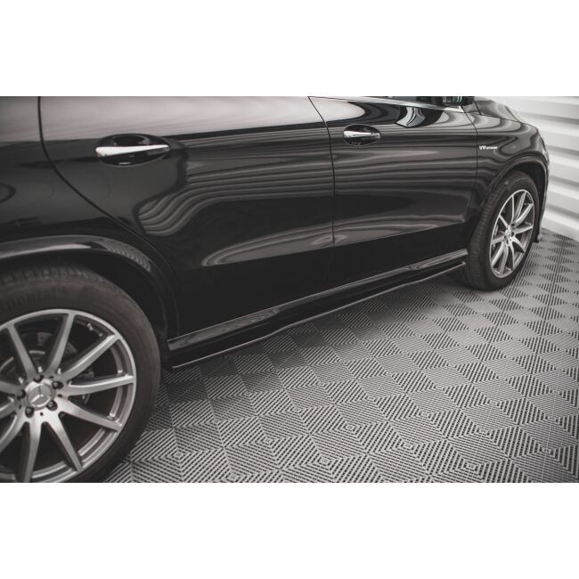 Maxton Design Seitenschweller Ansatz für Mercedes-Benz GLE Coupe 63 AMG C292 schwarz Hochglanz