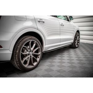 Maxton Design Seitenschweller Ansatz für Audi Q3 S-Line 8U Facelift schwarz Hochglanz