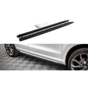 Maxton Design Seitenschweller Ansatz für Audi Q3 S-Line 8U Facelift schwarz Hochglanz