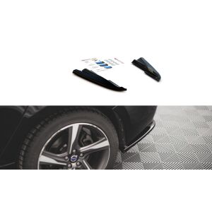 Maxton Design Heck Ansatz Flaps Diffusor für Volvo S60 R-Design Mk2 schwarz Hochglanz