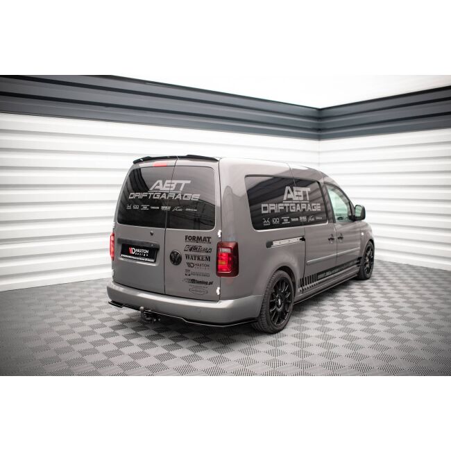 Maxton Design Spoiler CAP für Volkswagen Caddy Mk3 Facelift schwarz Hochglanz