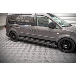 Maxton Design Seitenschweller Ansatz für Volkswagen Caddy Long Mk3 Facelift schwarz Hochglanz