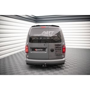 Maxton Design Mittlerer Heckdiffusor Ansatz für Volkswagen Caddy Mk3 Facelift schwarz Hochglanz