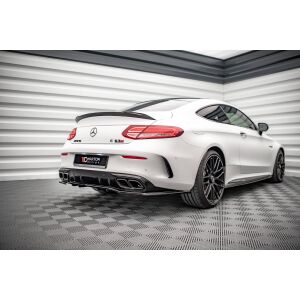 Maxton Design Mittlerer Heckdiffusor Ansatz DTM Look für Mercedes-AMG C 63 AMG Coupe C205 Facelift schwarz Hochglanz