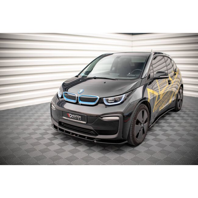 Maxton Design Front Ansatz V.2 / V2 für BMW i3 Mk1 Facelift schwarz Hochglanz