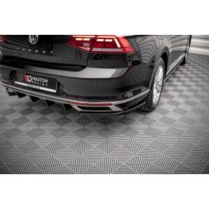 Maxton Design Heck Ansatz Flaps Diffusor für Volkswagen Passat B8 Facelift schwarz Hochglanz