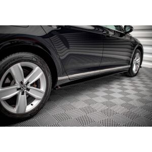 Maxton Design Seitenschweller Ansatz für Volkswagen Passat B8 Facelift schwarz Hochglanz