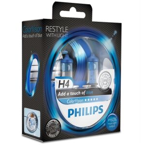 Philips H4 12V ColorVision Color Vision blue +60% mehr Licht 2st