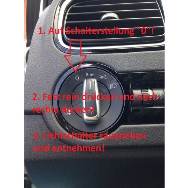 ALU Chrom Lichtschalter Schalter Nebelscheinwerfer Coming Home Auto für VW
